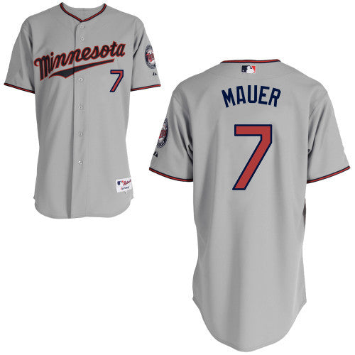 Mauer Minnesota Twins grey jersey