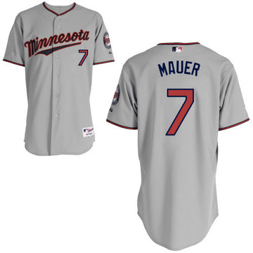 Mauer Minnesota Twins grey jersey