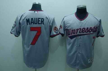 Mauer Minnesota Twins grey jersey