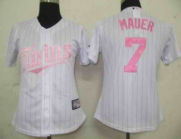 Mauer White Minnesota Twins pink jersey