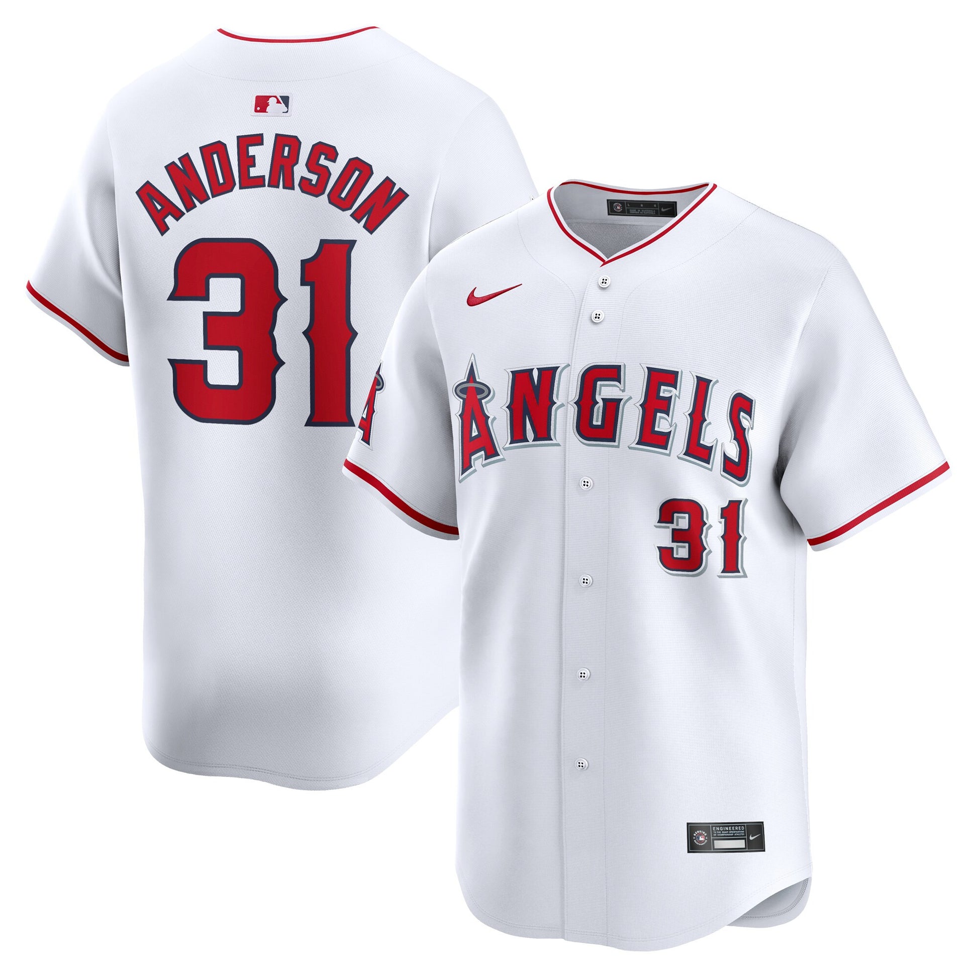 Tyler Anderson Los Angeles Angels white Limited jersey