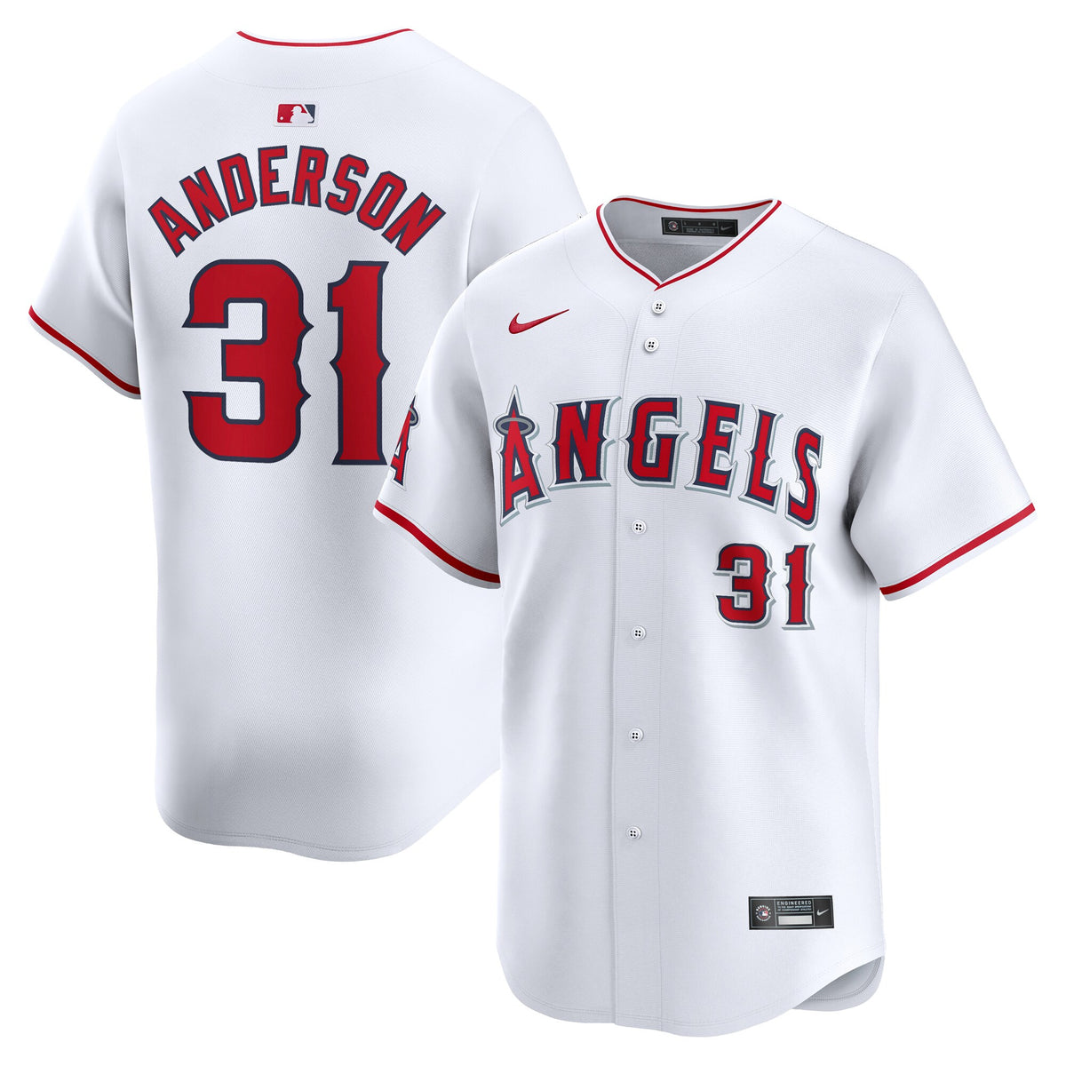 Tyler Anderson Los Angeles Angels white Limited jersey
