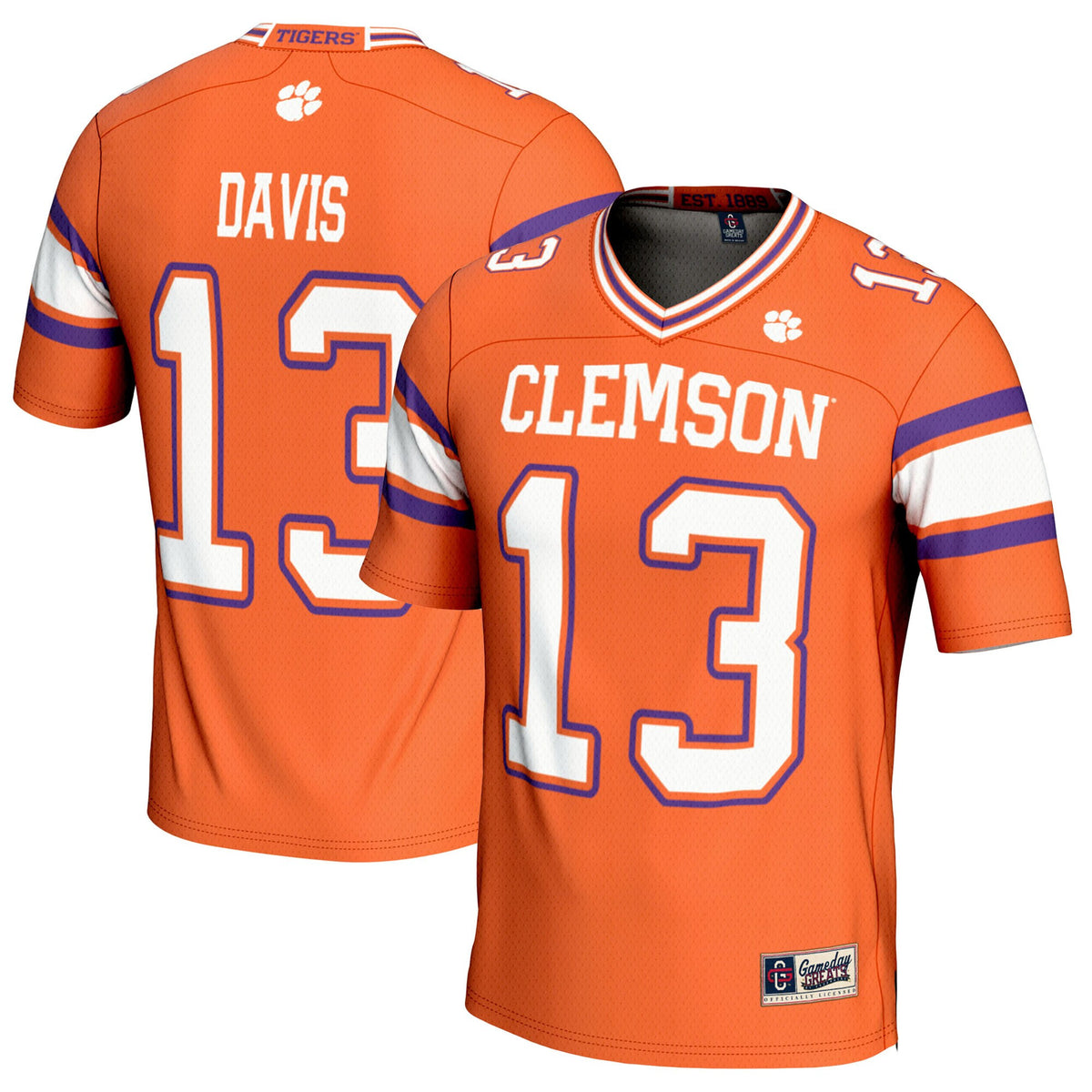 Tyler Davis Clemson Tigers orange jersey