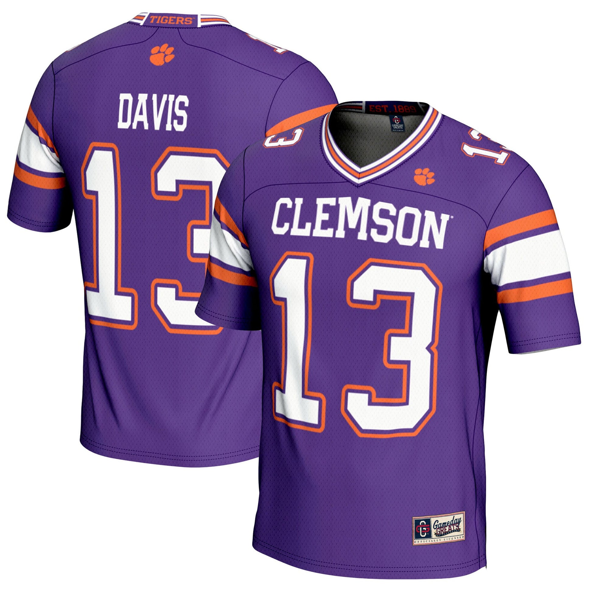 Tyler Davis Clemson Tigers purple jersey