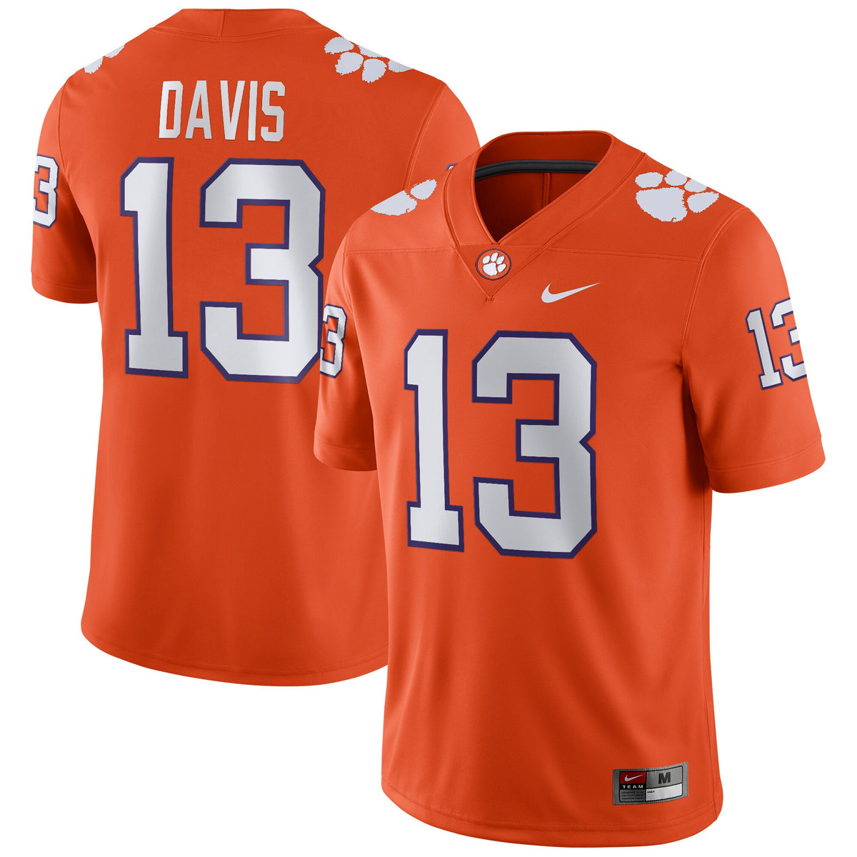 Tyler Davis Clemson Tigers orange jersey