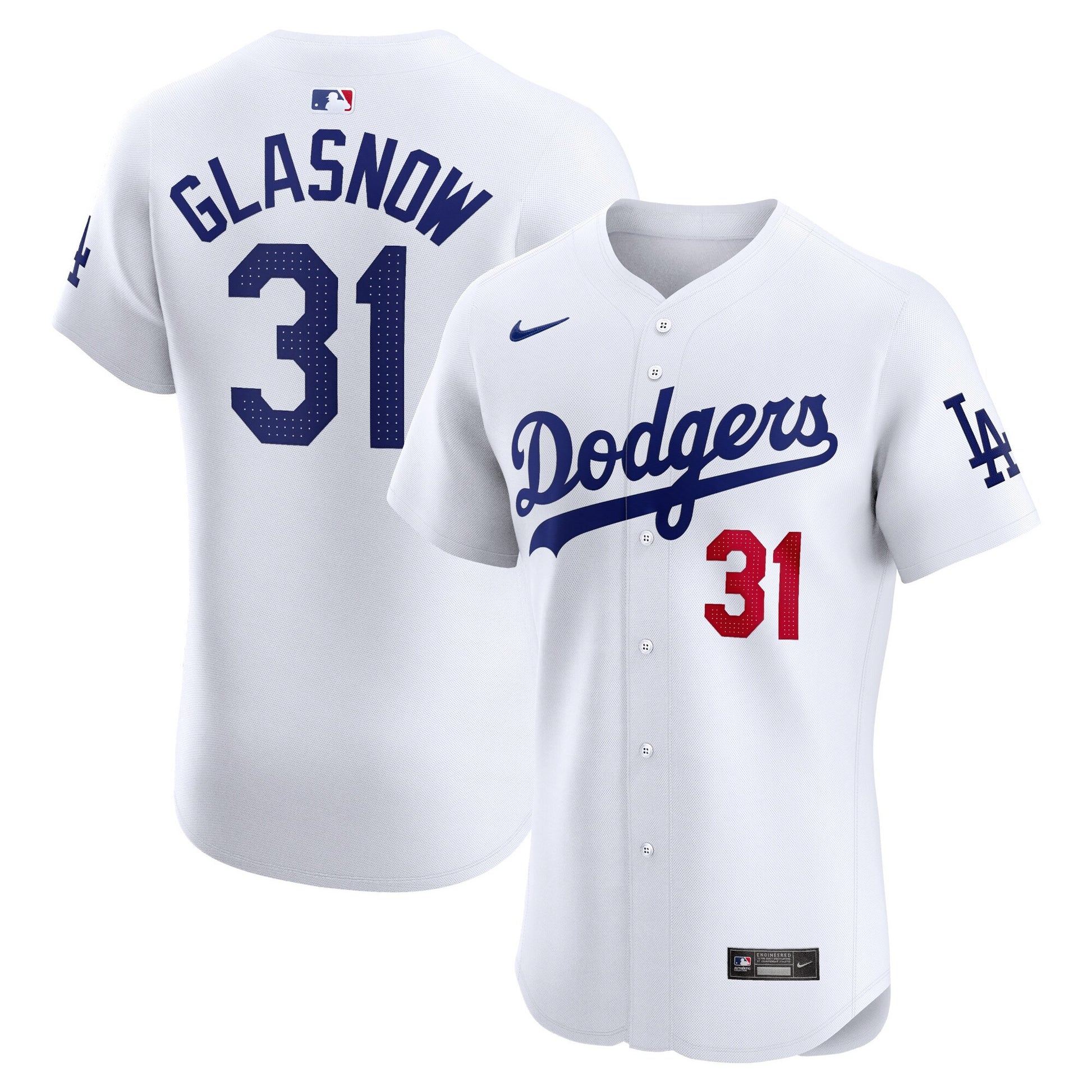 Tyler Glasnow Los Angeles Dodgers white Elite jersey