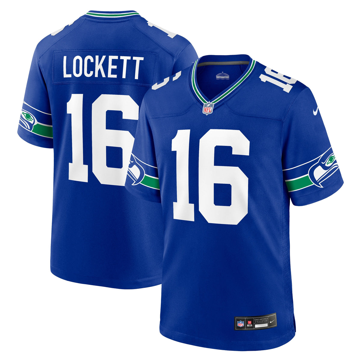 Tyler Lockett Seattle Seahawks royal Throwback jersey