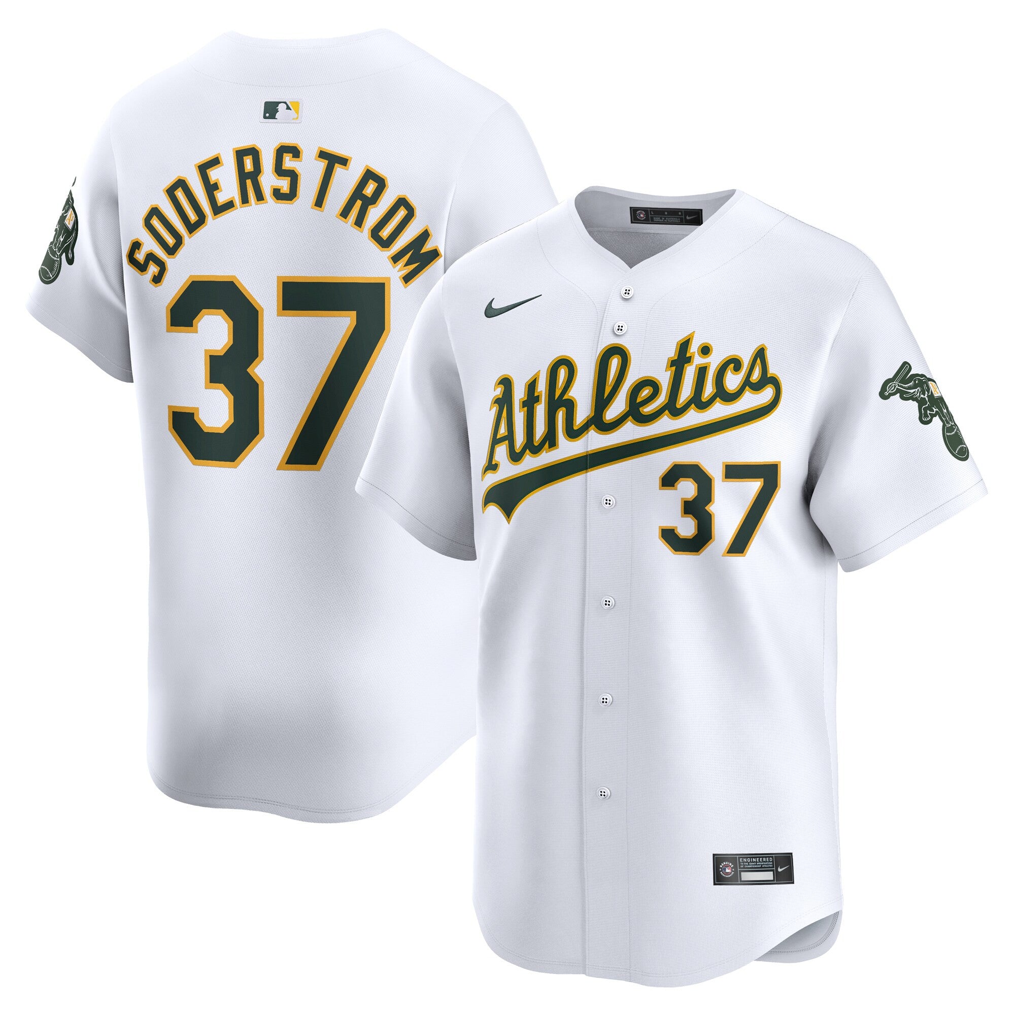 Tyler Soderstrom Oakland Athletics white Limited jersey