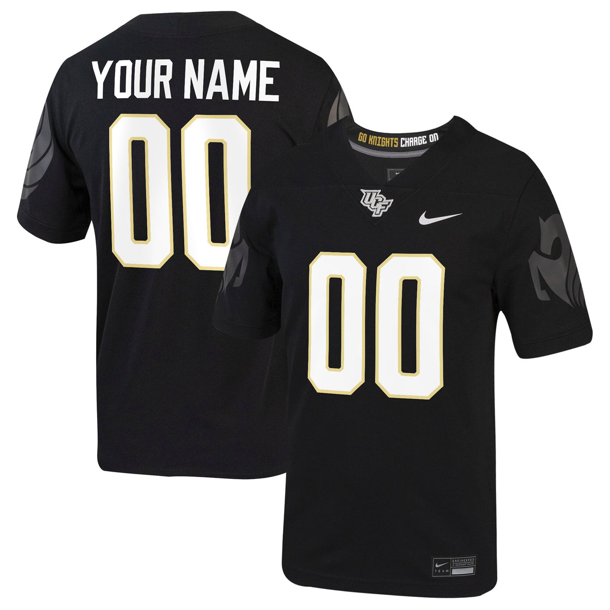 Custom UCF Knights black jersey