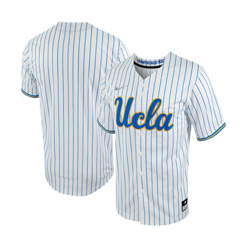Pinstripe Full-button UCLA Bruins white jersey