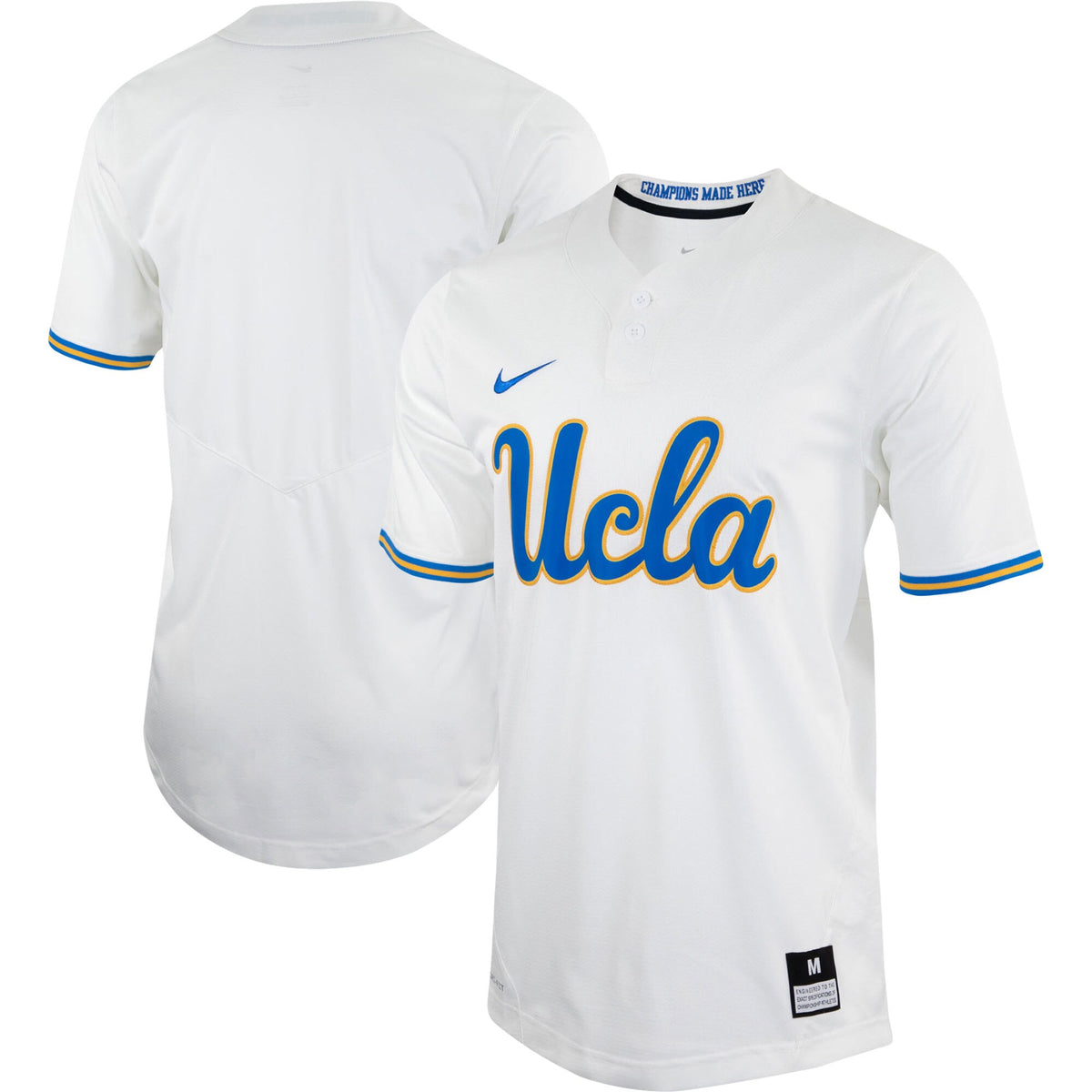 Two-button Softball UCLA Bruins white jersey