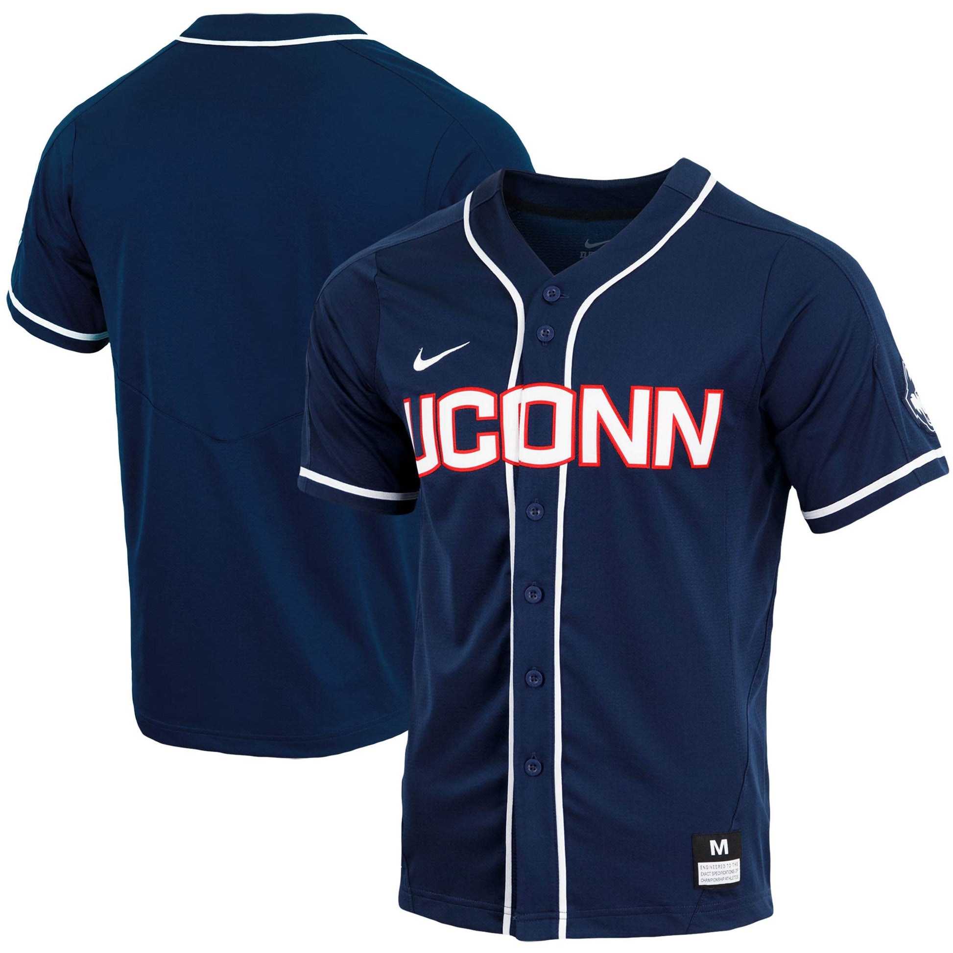 Full-button UConn Huskies navy jersey