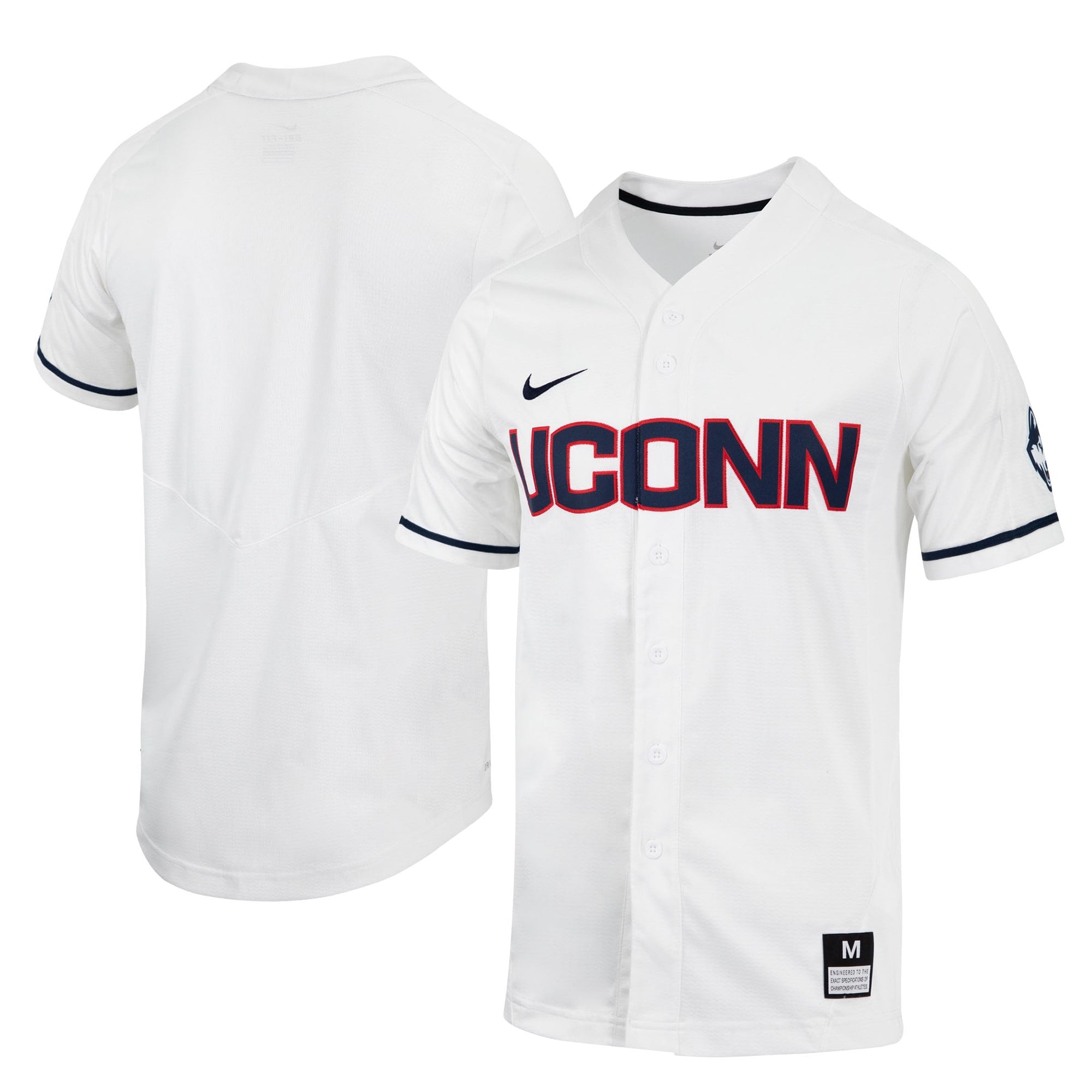 Full-button UConn Huskies white jersey