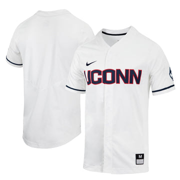 Full-button UConn Huskies white jersey