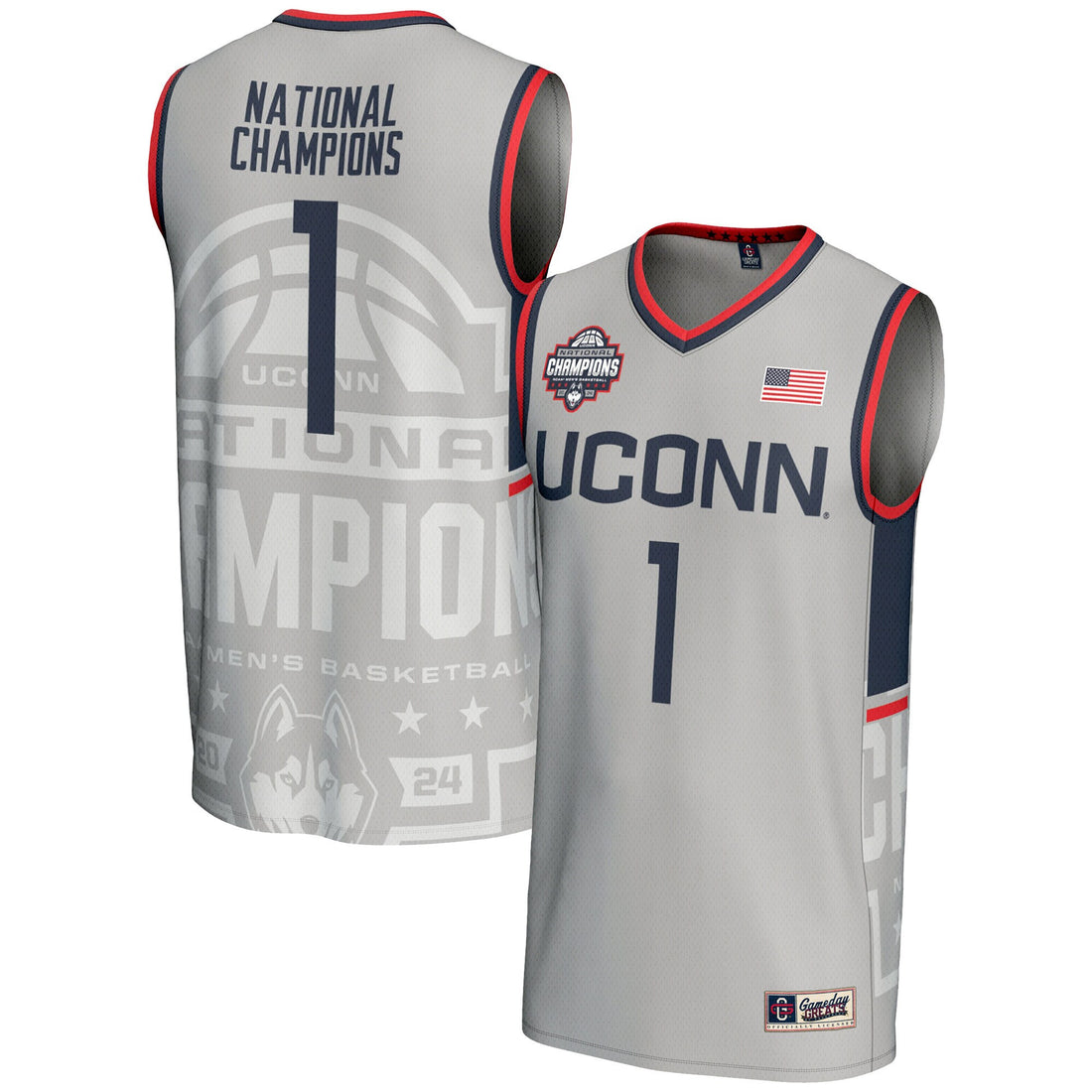 UConn Huskies gray Fashion jersey