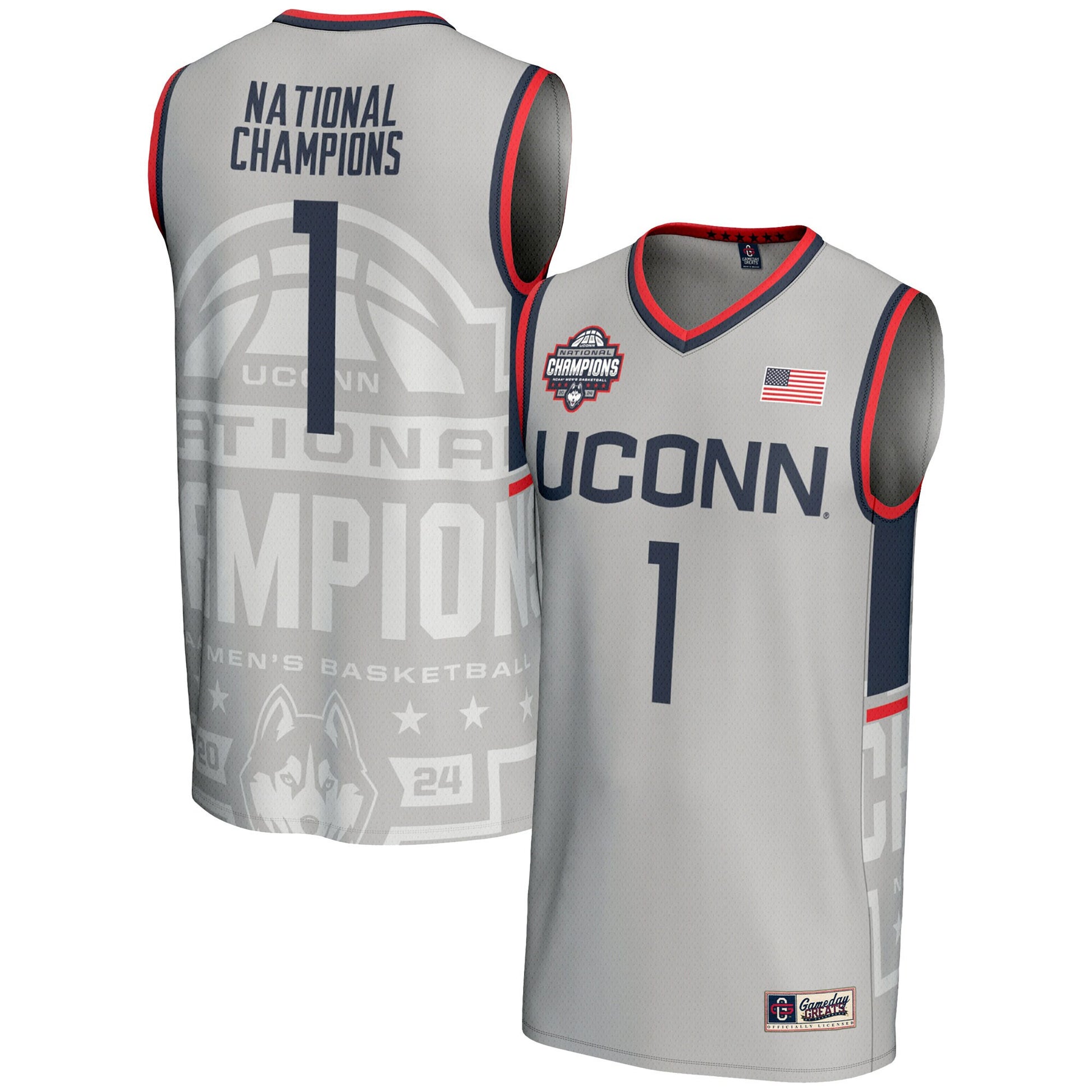 UConn Huskies gray Fashion jersey