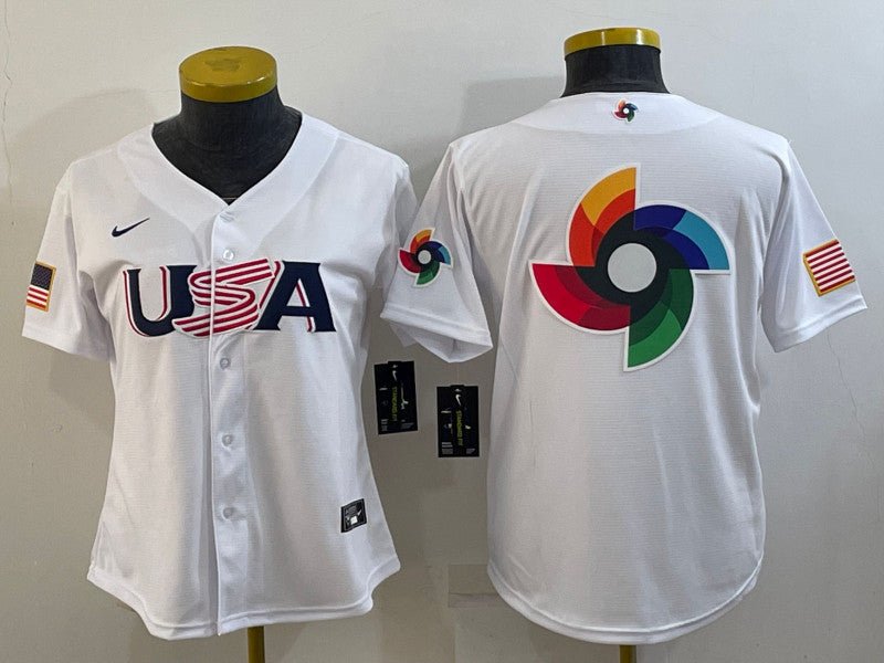 Custom USA Baseball white Classic jersey