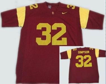 O.J.Simpson USC Trojans red jersey