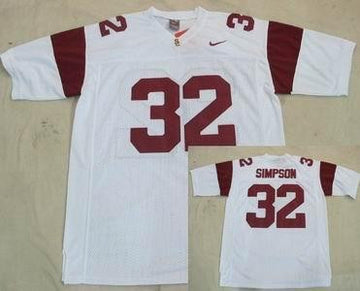 O.J.Simpson USC Trojans white jersey