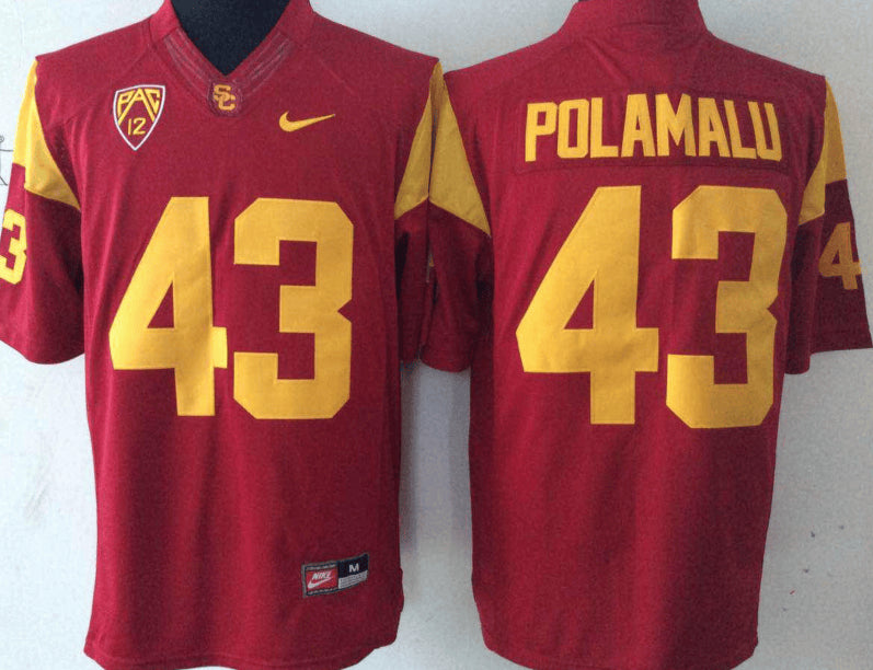 Troy Polamalu USC Trojans red jersey