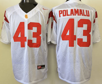 Troy Polamalu USC Trojans white jersey