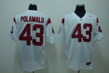 Troy Polamalu USC Trojans white jersey