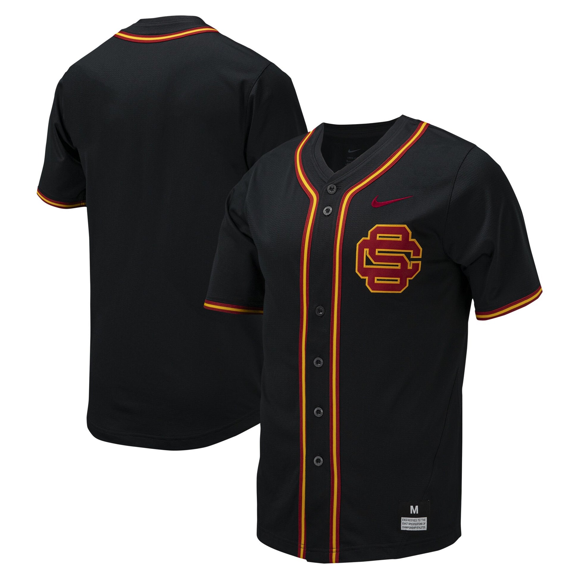Full-button USC Trojans black jersey