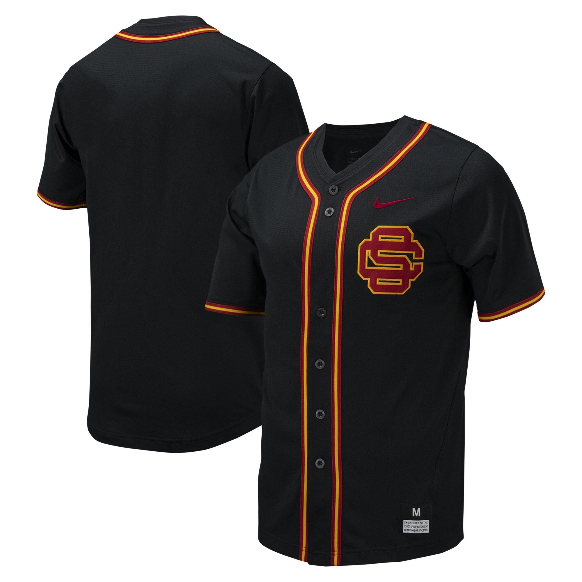Full-button USC Trojans black jersey