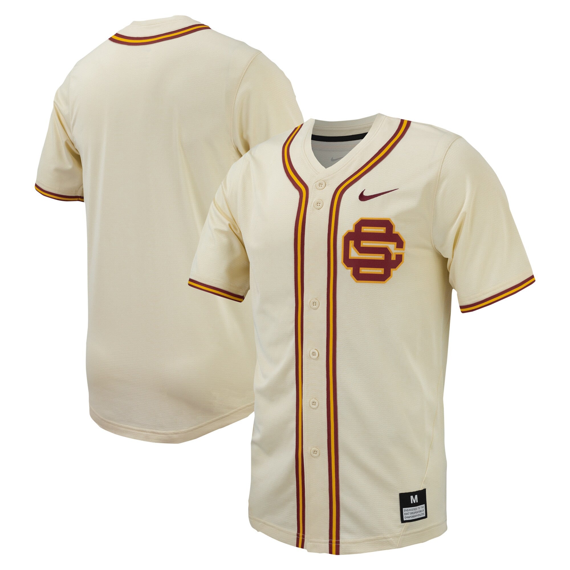 Full-button USC Trojans cream jersey
