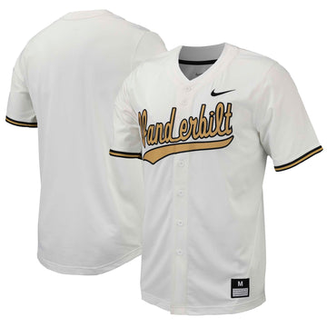 Full-button Vanderbilt Commodores white jersey