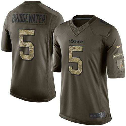 Teddy Bridgewater Minnesota Vikings green Salute To Service jersey