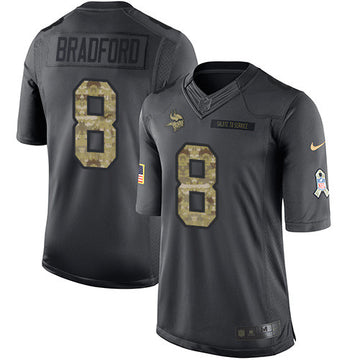 Sam Bradford Minnesota Vikings black Salute To Service jersey
