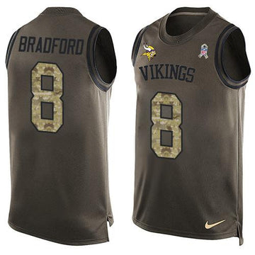 Sam Bradford Minnesota Vikings green Salute To Service jersey