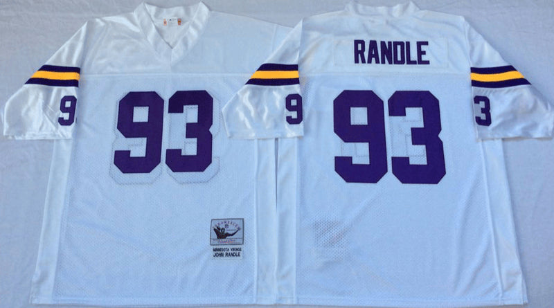 John Randle Minnesota Vikings white Throwback jersey