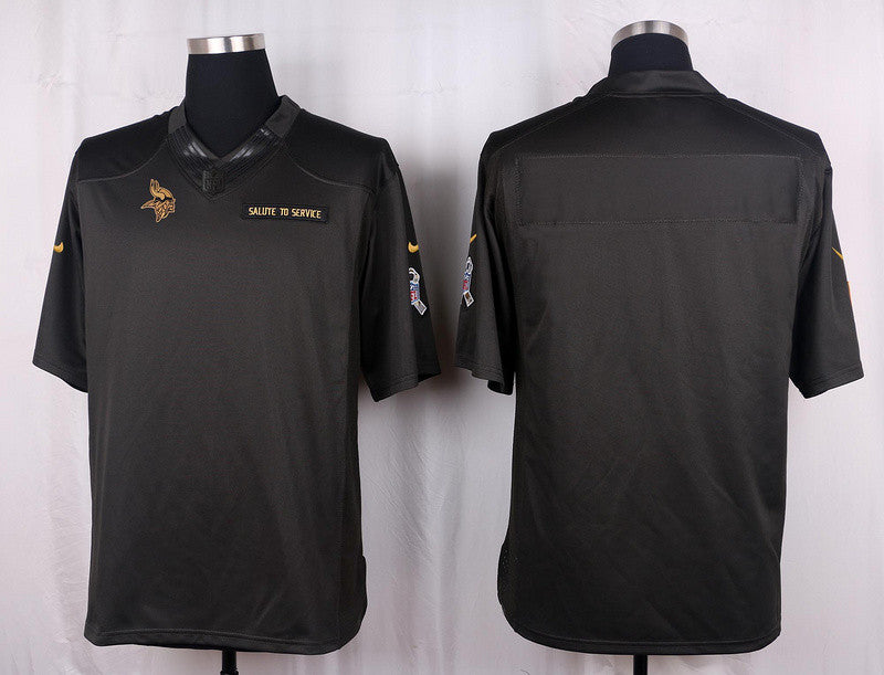 Custom Minnesota Vikings anthracite Salute To Service jersey