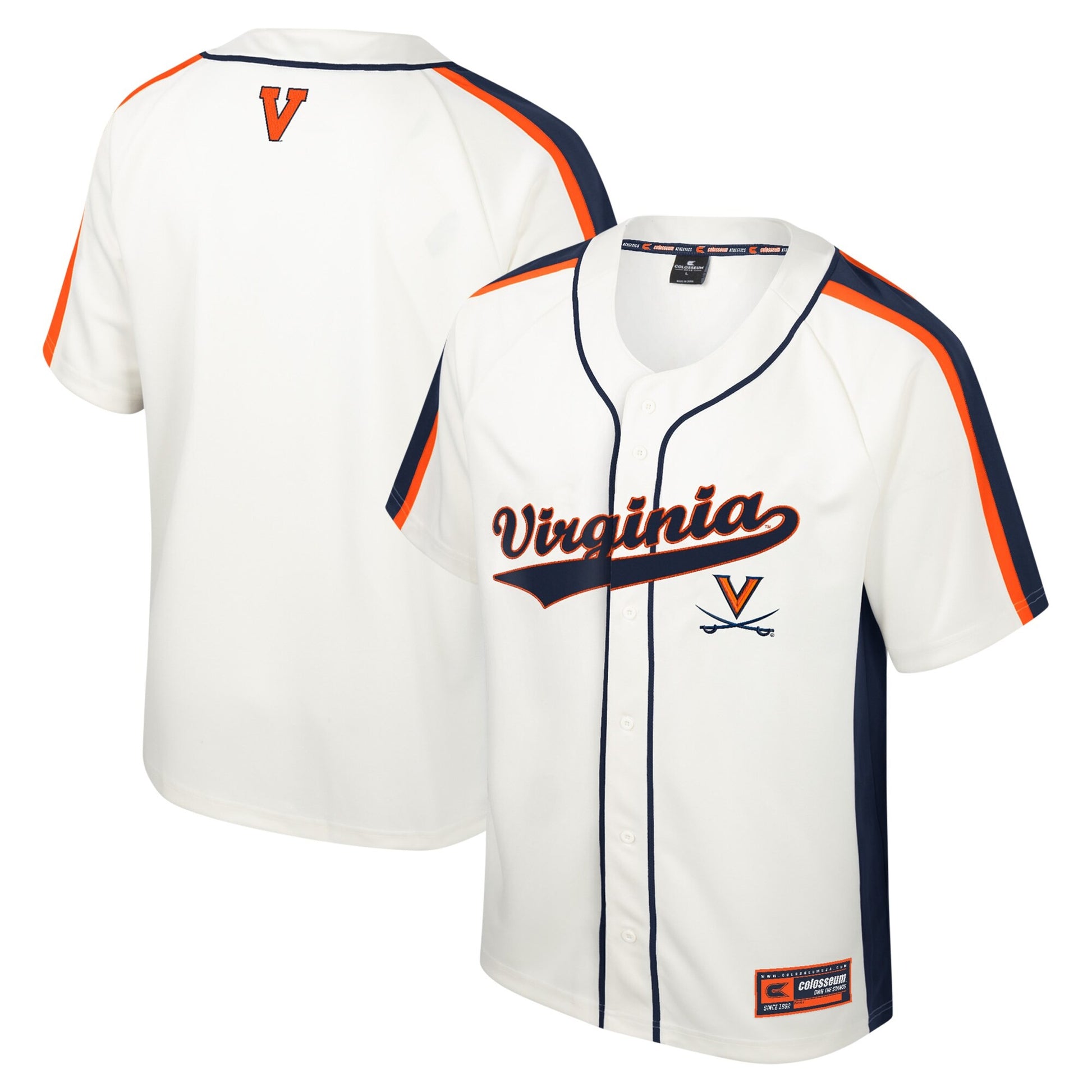 Colosseum Ruth Button-up Virginia Cavaliers cream jersey