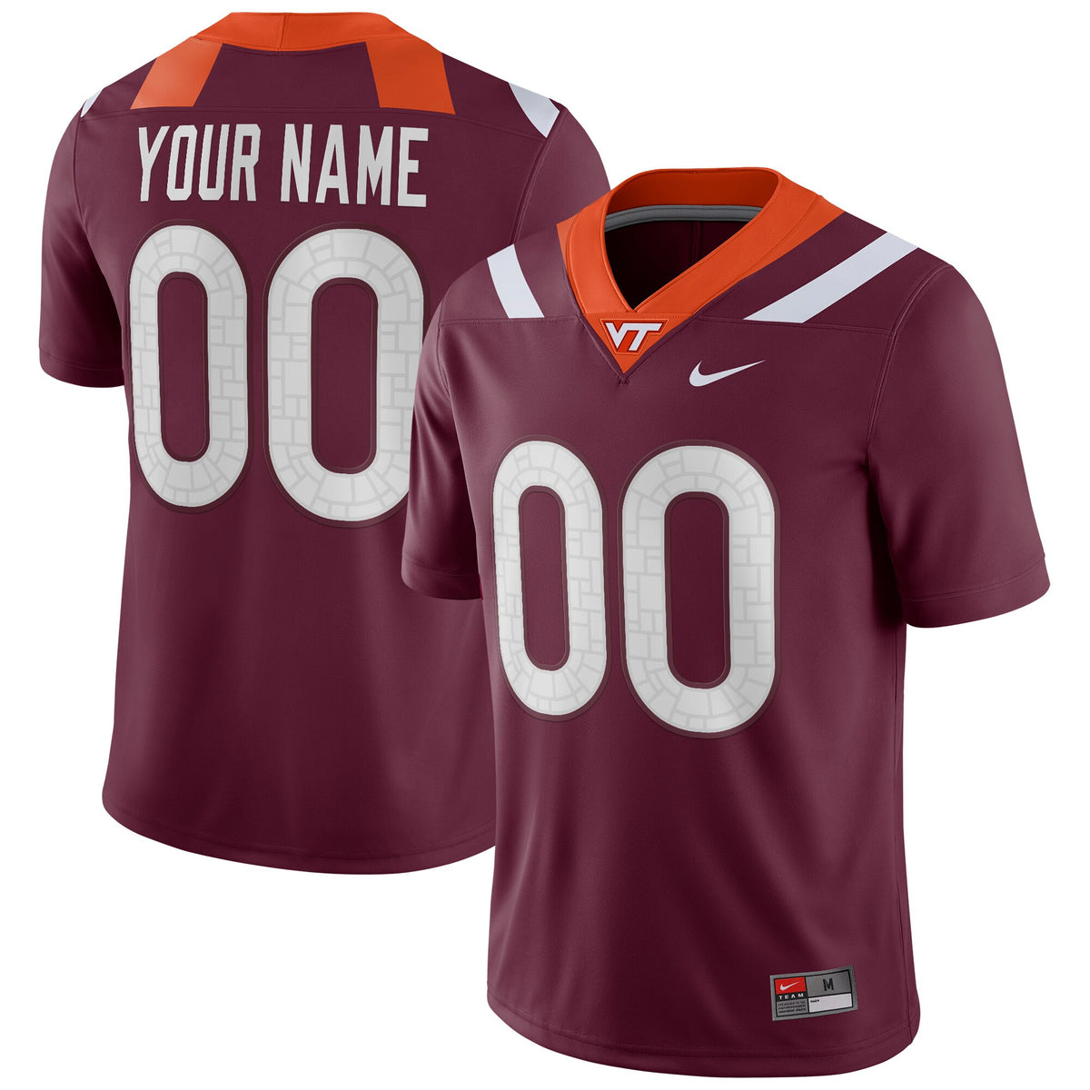Custom Virginia Tech Hokies maroon jersey