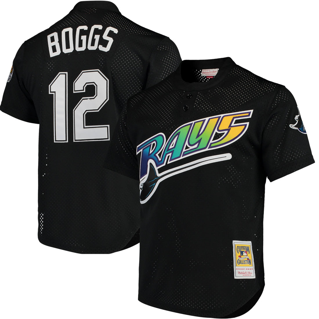 Wade Boggs Tampa Bay Rays black Cooperstown jersey