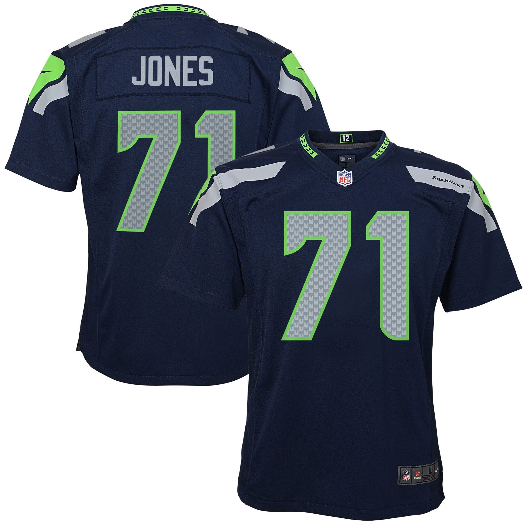 Walter Jones Seattle Seahawks navy jersey