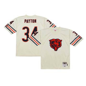 Walter Payton Chainstitch Chicago Bears cream jersey