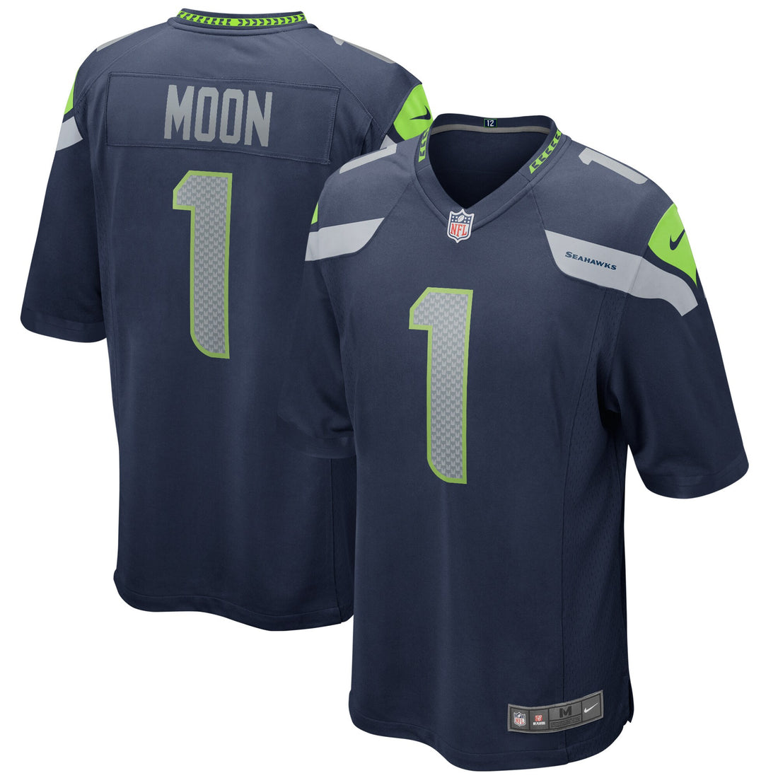 Warren Moon Seattle Seahawks navy Game jersey