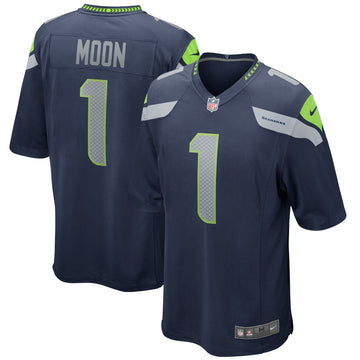 Warren Moon Seattle Seahawks navy Game jersey