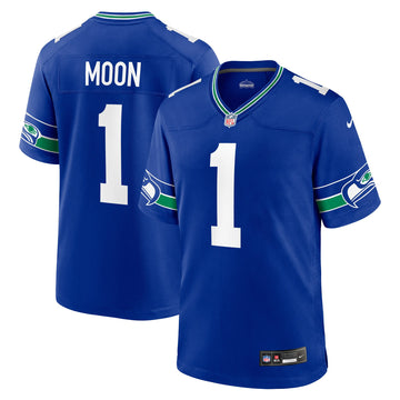 Warren Moon Seattle Seahawks royal Throwback jersey