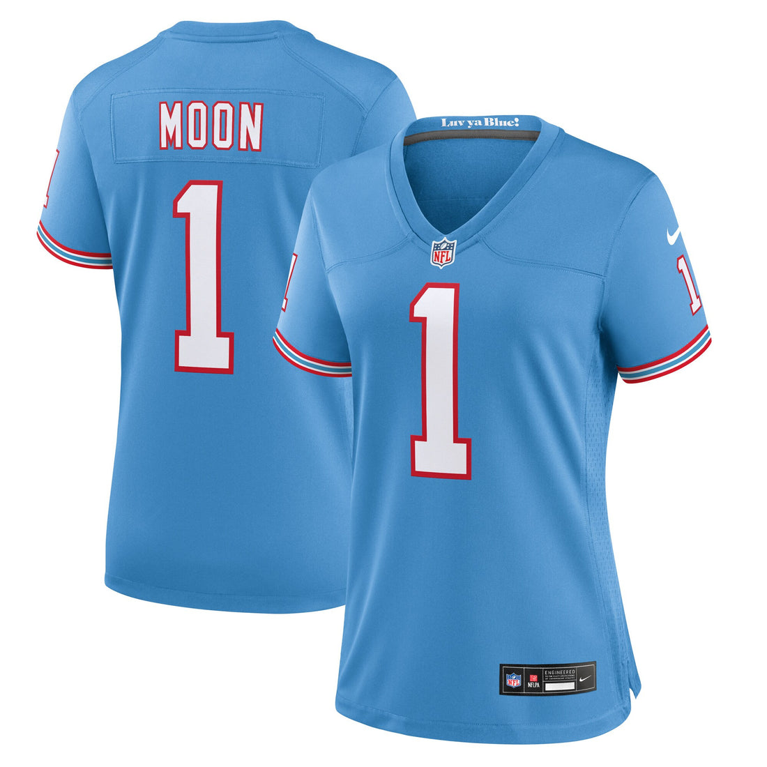 Warren Moon Oilers Tennessee Titans blue Throwback jersey