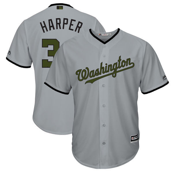 Washington Washington 34 Bryce Harper gray jersey