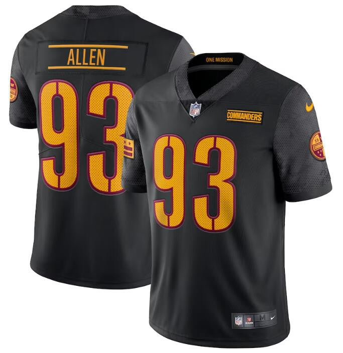 Jonathan Allen Washington Commanders black Limited jersey