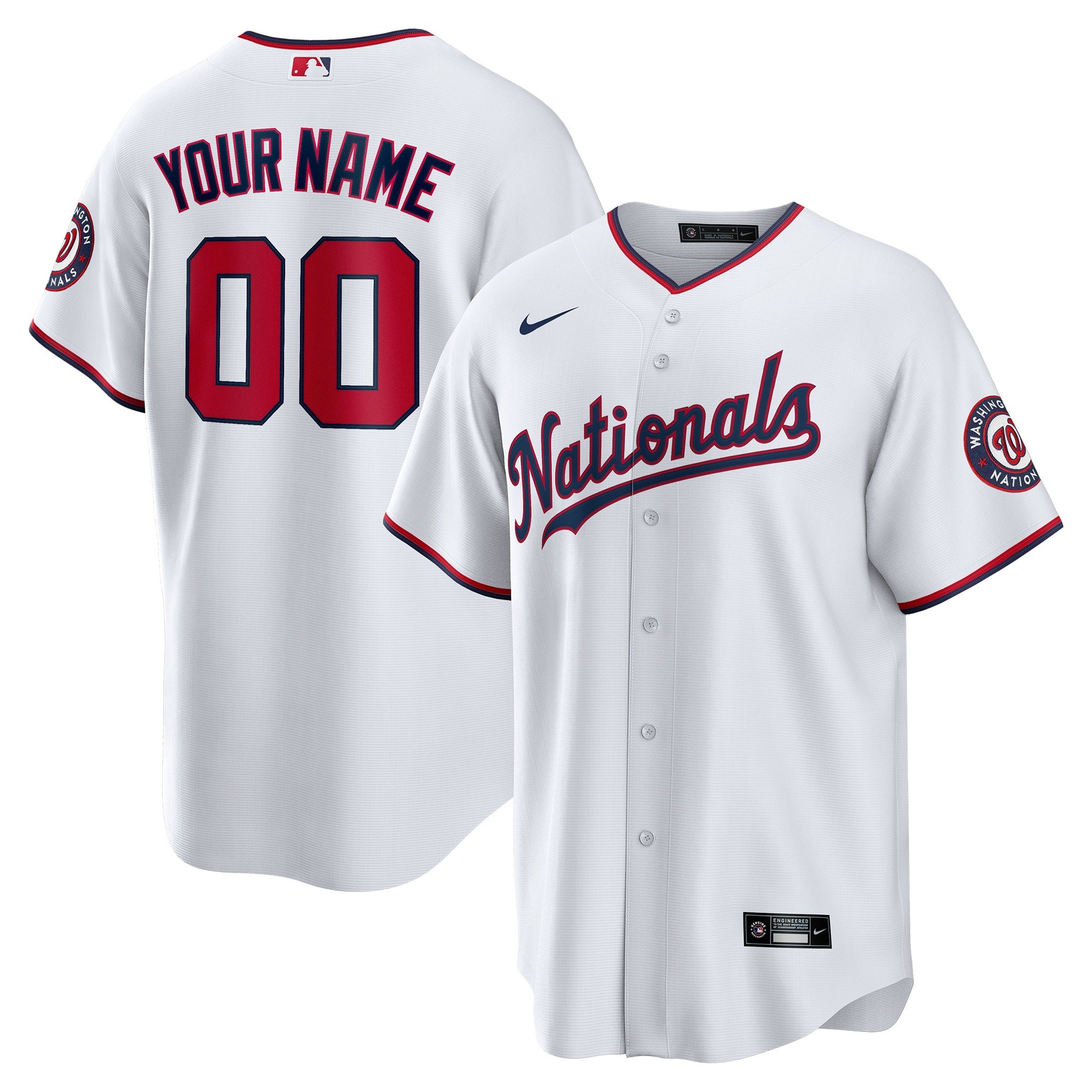 Custom Washington Nationals white jersey