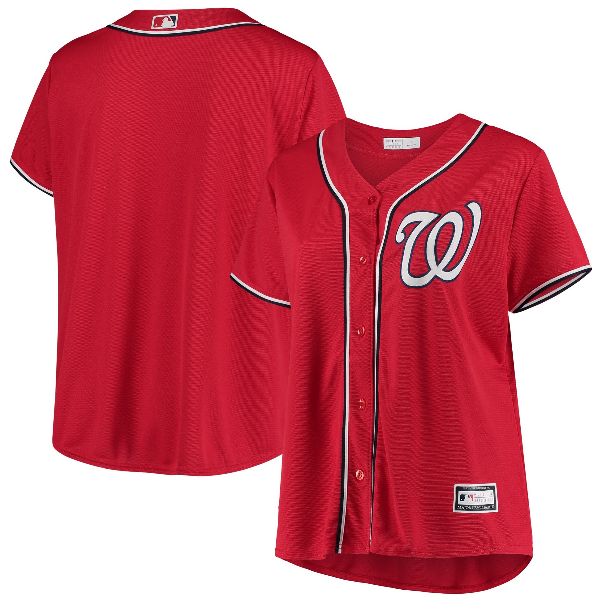 Plus Size Washington Nationals red Alternate jersey