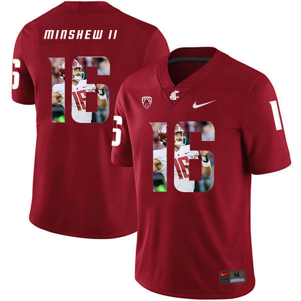 Gardner Minshew II Washington State Cougars red Fashion jersey