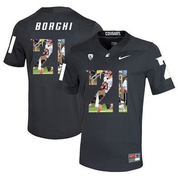 Max Borghi Washington State Cougars black Fashion jersey